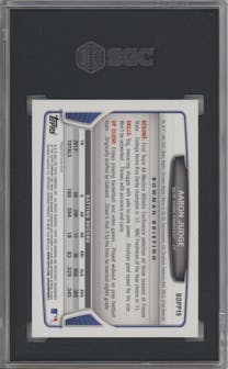 Aaron Judge from the 2013 Bowman Draft Picks & Prospects set graded by SGC and given an overall grade of 10.