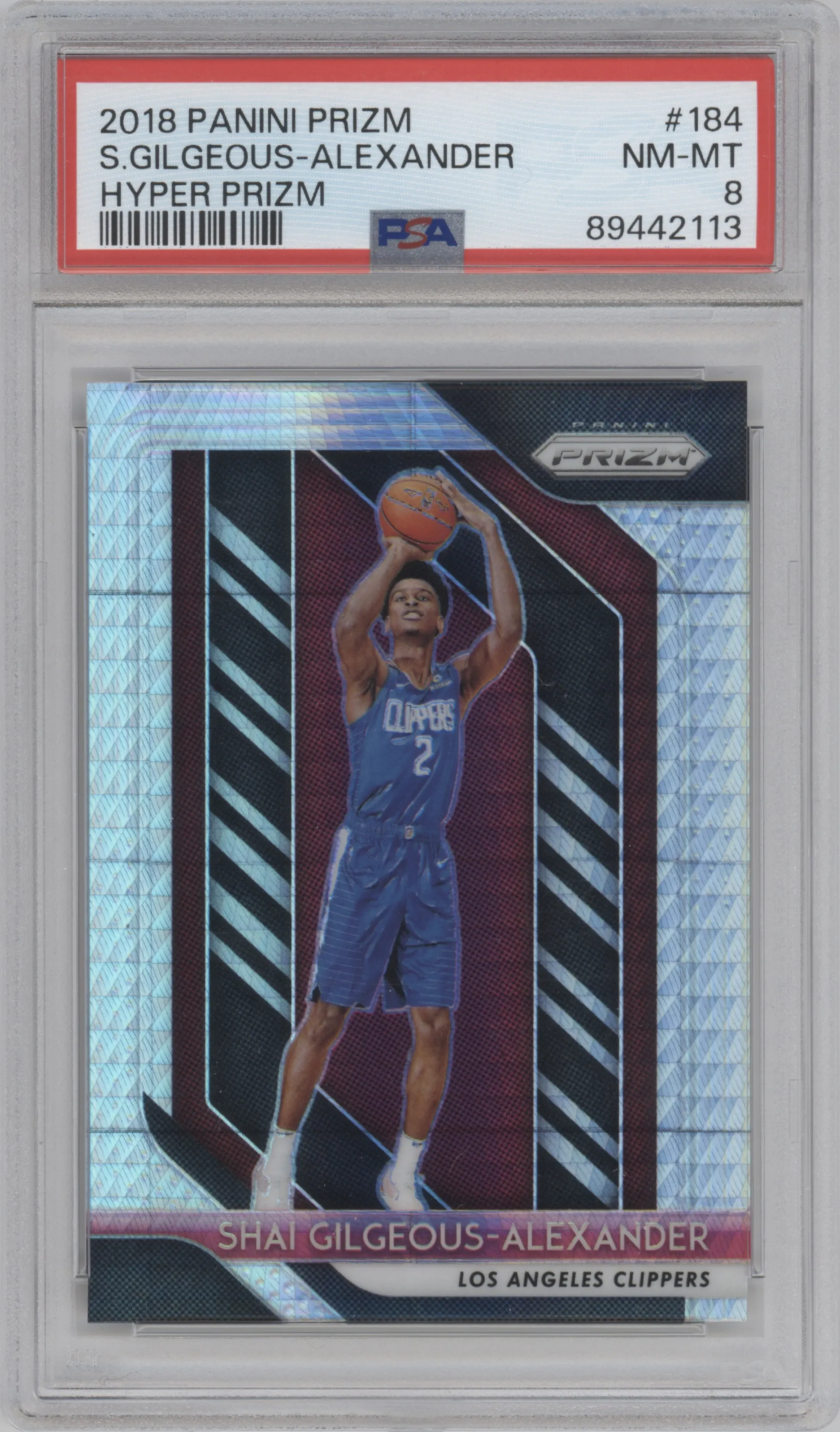 2018 Panini Prizm Shai Gilgeous-Alexander Hyper #184 PSA 8