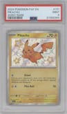 Pikachu from the 2024 Pokemon SV set graded by PSA and given an overall grade of 9.