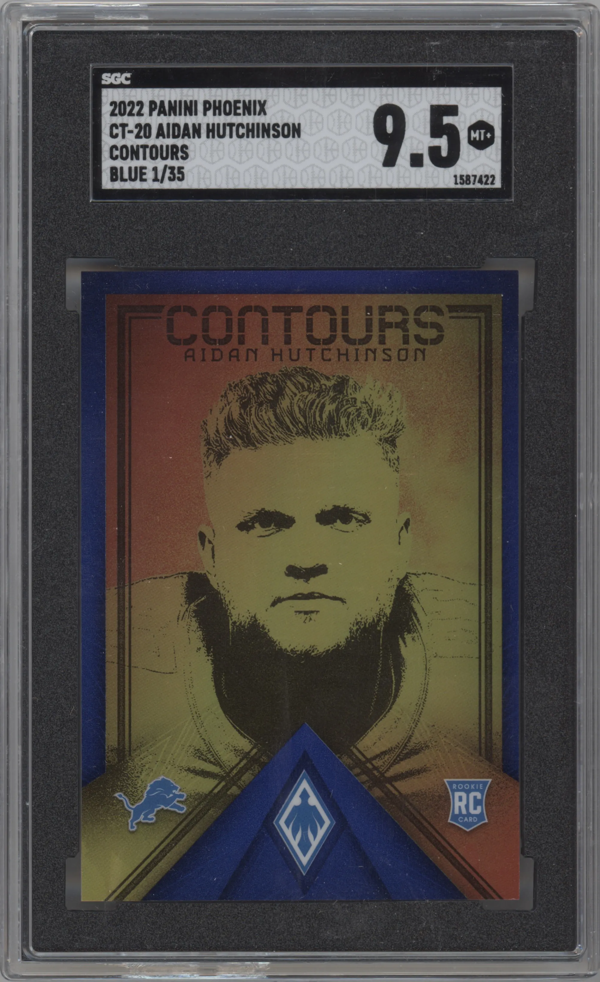 2022 Panini Phoenix Contours Aidan Hutchinson Blue #CT-20 SGC 9.5