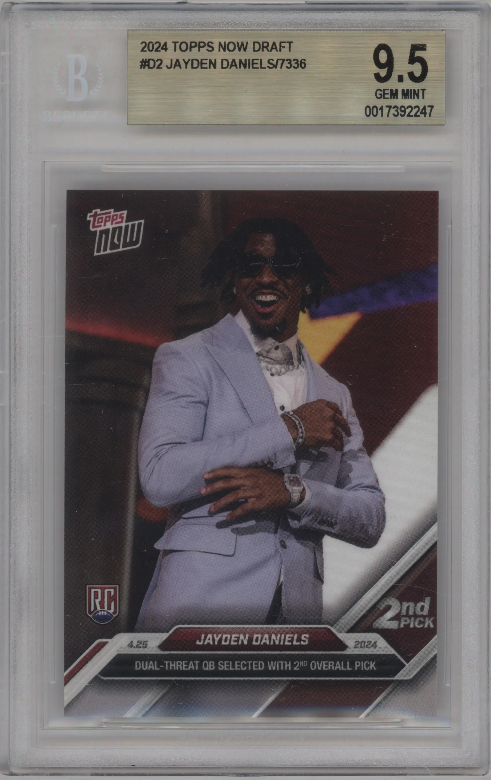 2024 Topps Now Jayden Daniels BGS 9.5