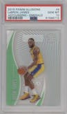 LeBron James from the 2019-20 Panini Illusions set featuring a Emerald parallel graded by PSA and given an overall grade of 10.