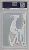 LeBron James from the 2019-20 Panini Illusions set featuring a Emerald parallel graded by PSA and given an overall grade of 10.