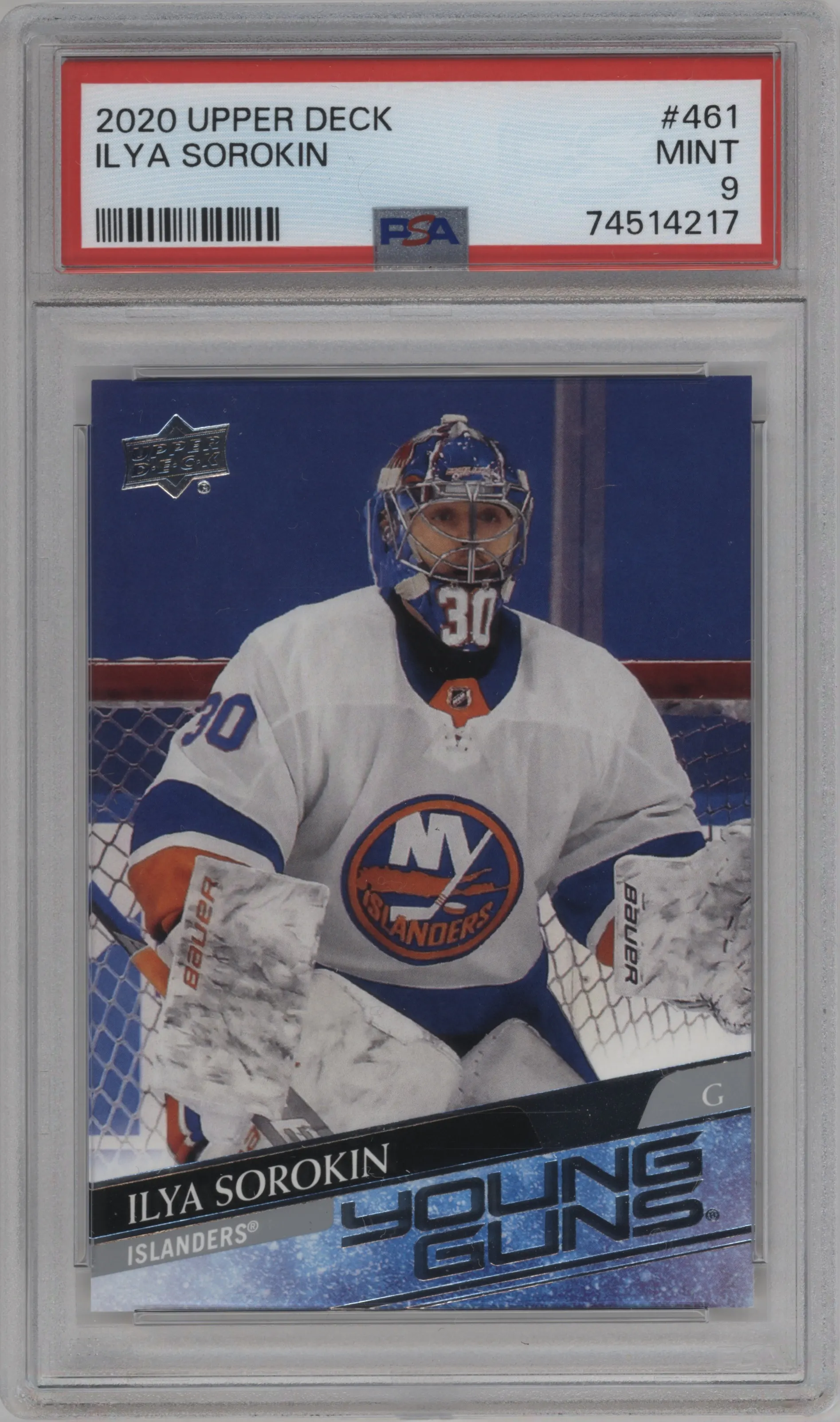 2020 Upper Deck Series 2 Young Guns Ilya Sorokin #461 PSA 9