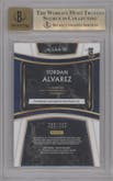 Yordan Alvarez from the 2020 Panini Select set graded by Beckett and given an overall grade of 9.5.