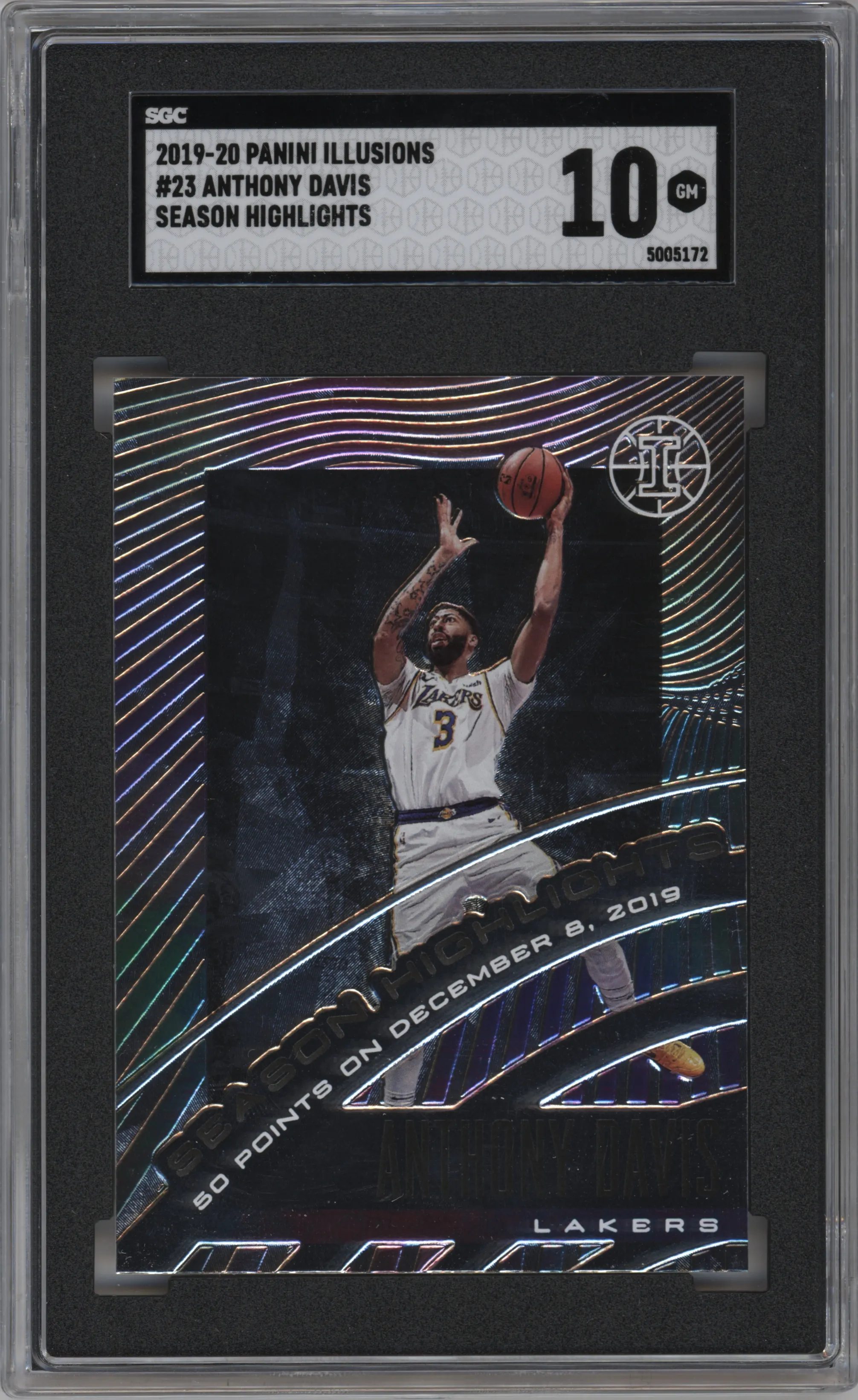 2019 Panini Illusions Season Highlights Anthony Davis #23 SGC 10