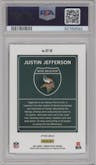 Justin Jefferson from the 2021 Panini Donruss Optic set graded by PSA and given an overall grade of 10.