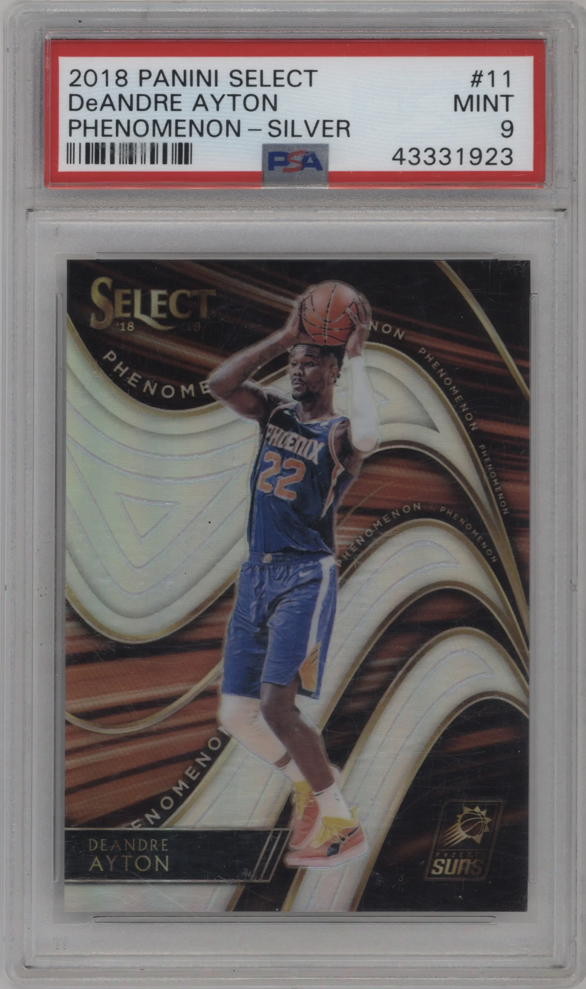 2018 Panini Select Phenomenon Deandre Ayton Silver Prizm #11 PSA 9