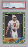 Steve Young from the 1986 Topps set graded by PSA and given an overall grade of 7.
