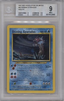 Shining Gyarados from the 2001 Pokemon Neo Genesis set graded by Beckett and given an overall grade of 9.