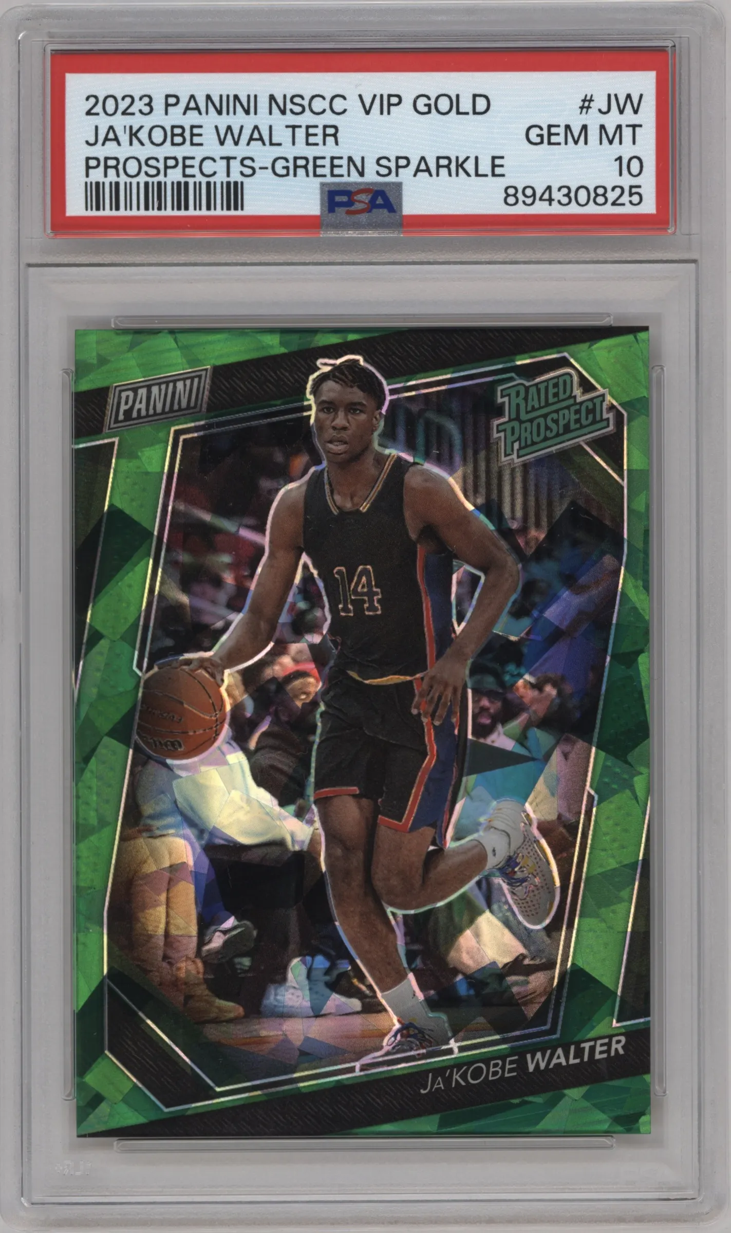 2023 Panini The National VIP Gold Packs Ja'Kobe Walter Green Sparkle #JW PSA 10