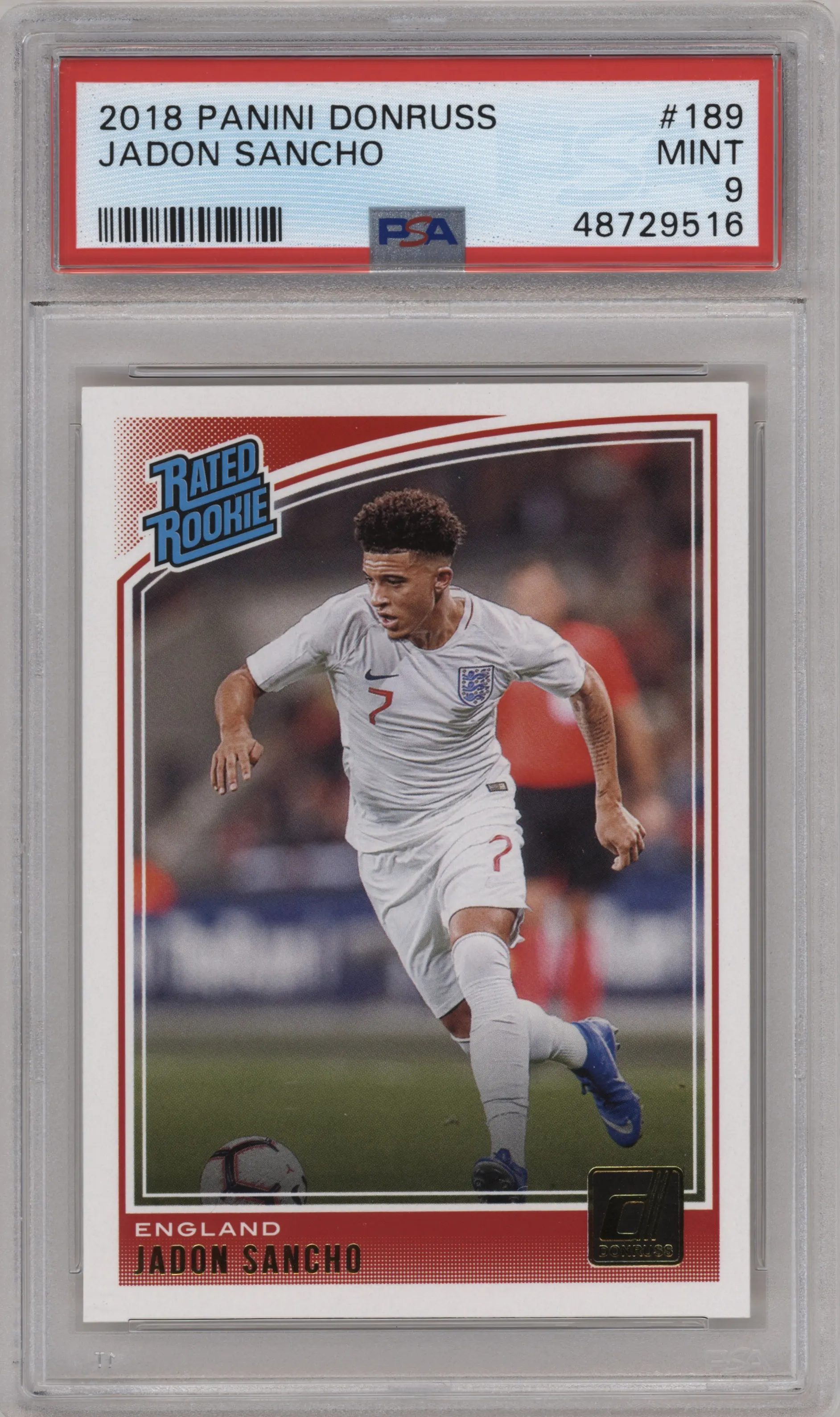 2018 Panini Donruss Rated Rookie Jadon Sancho PSA 9