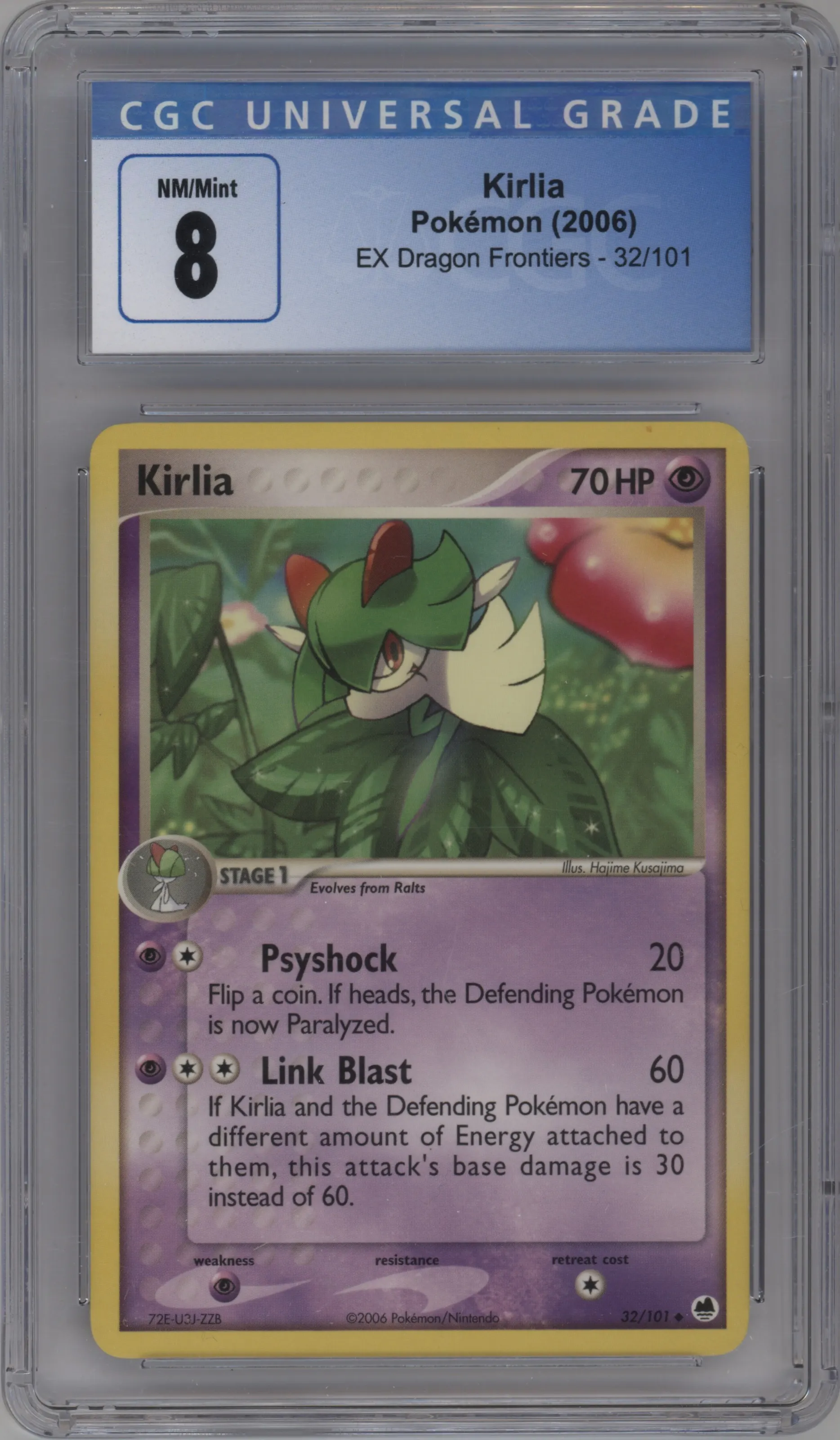 2006 Pokemon EX Dragon Frontiers Kirlia #32 CGC 8
