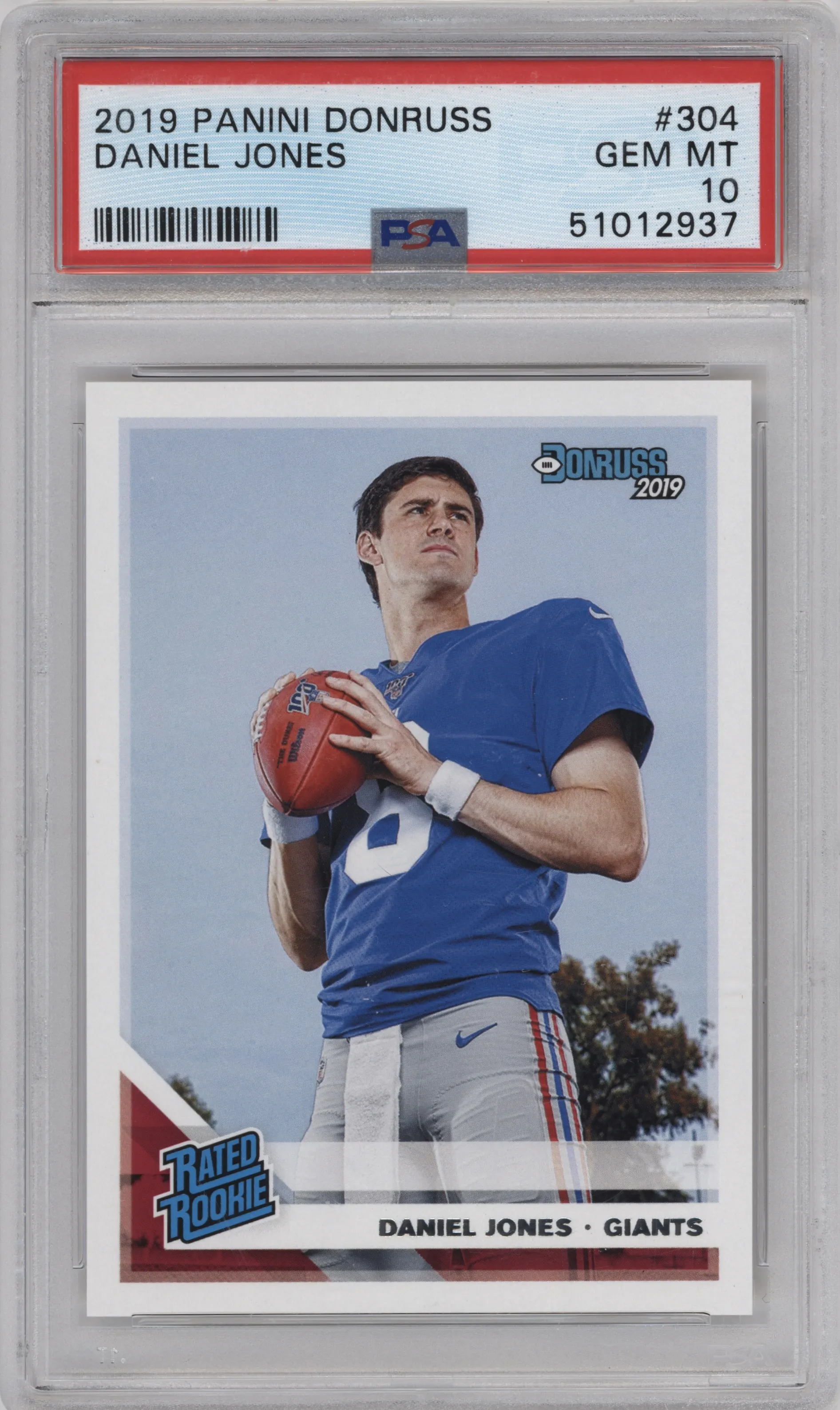 2019 Panini Donruss Rated Rookie Daniel Jones PSA 10