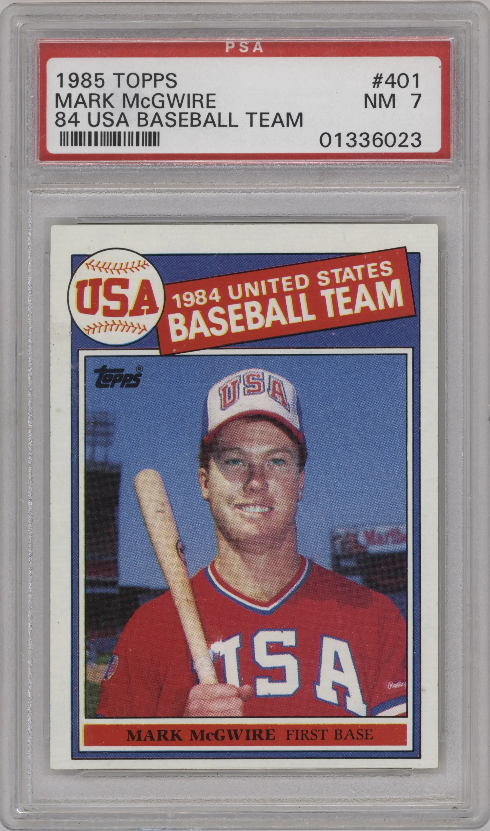 1985 Topps Mark McGwire #401 PSA 7