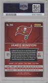 Jameis Winston from the 2015 Panini Prizm set featuring a Tie-Dyed parallel graded by PSA and given an overall grade of 8.