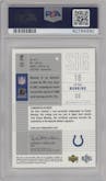 Peyton Manning from the 2003 SP Game Used set graded by PSA and given an overall grade of 10.