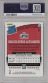 Shai Gilgeous-Alexander from the 2018-19 Panini Donruss Optic set featuring a Shock parallel graded by PSA and given an overall grade of 9.