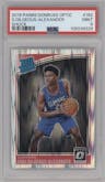 Shai Gilgeous-Alexander from the 2018-19 Panini Donruss Optic set featuring a Shock parallel graded by PSA and given an overall grade of 9.