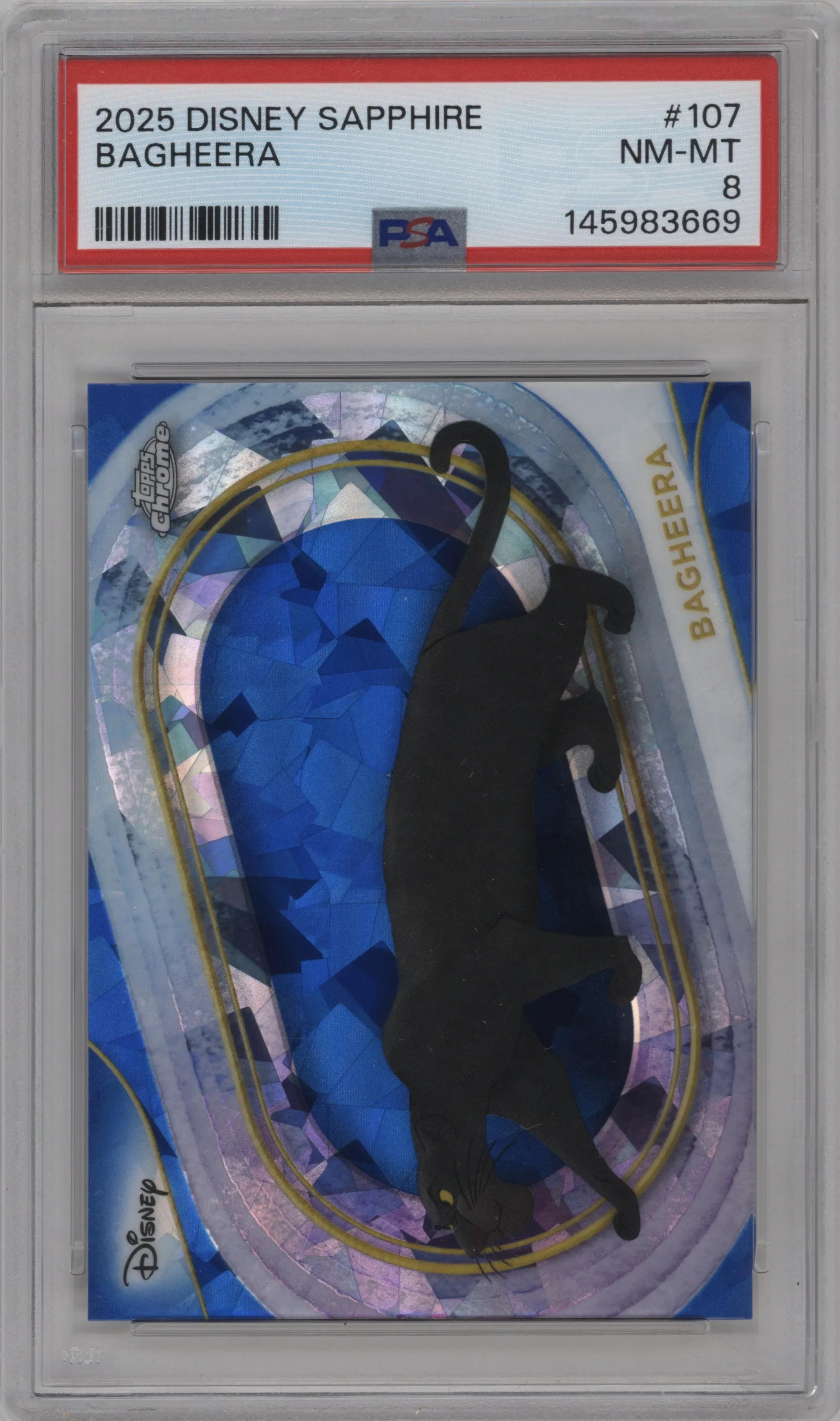2025 Topps Chrome Sapphire Edition Disney Bagheera #107 PSA 8