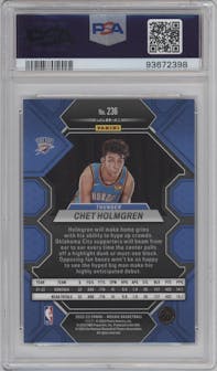 Chet Holmgren from the 2022-23 Panini Mosaic set featuring a Mosaic parallel graded by PSA and given an overall grade of 10.