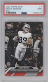 Brock Bowers from the 2024 Topps Now set featuring a Red parallel graded by PSA and given an overall grade of 9.