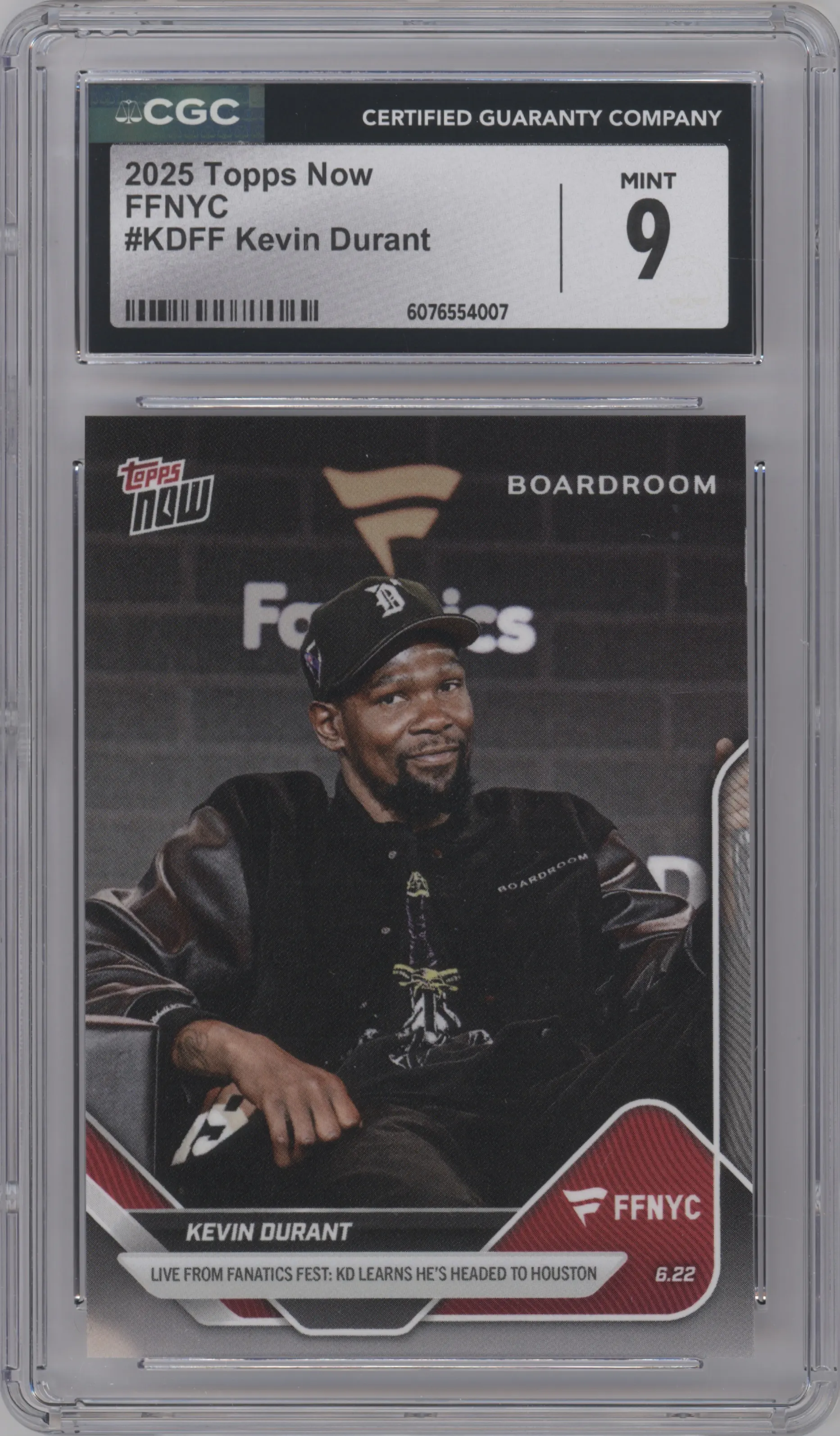 2025 Topps Now Fanatic Fest Kevin Durant CGC 9