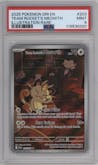 Team Rocket's Meowth from the 2025 Pokemon SV set graded by PSA and given an overall grade of 9.