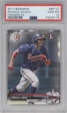 Ronald Acuna from the 2017 Bowman set graded by PSA and given an overall grade of 10.