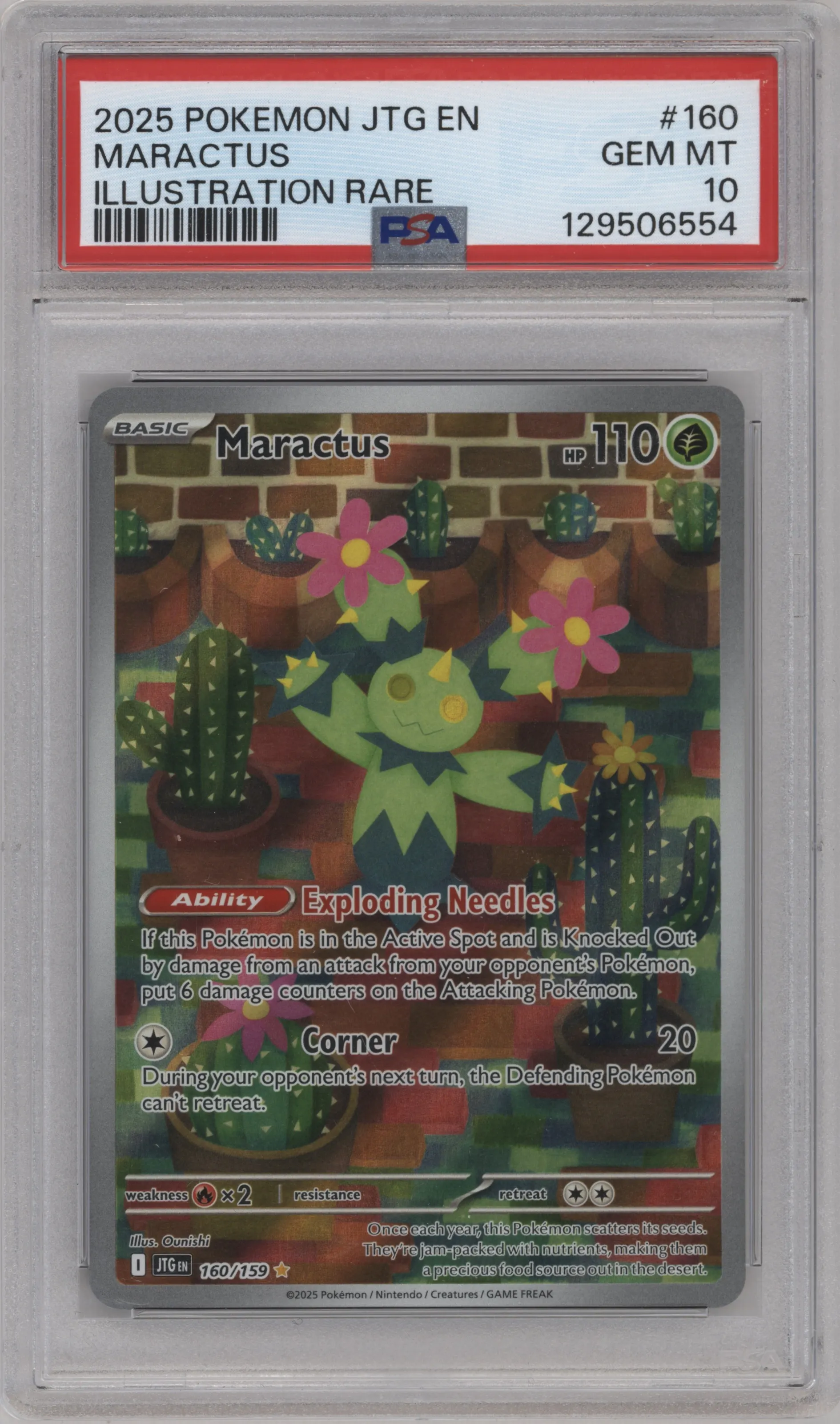 2025 Pokemon SV Journey Together Maractus #160 PSA 10