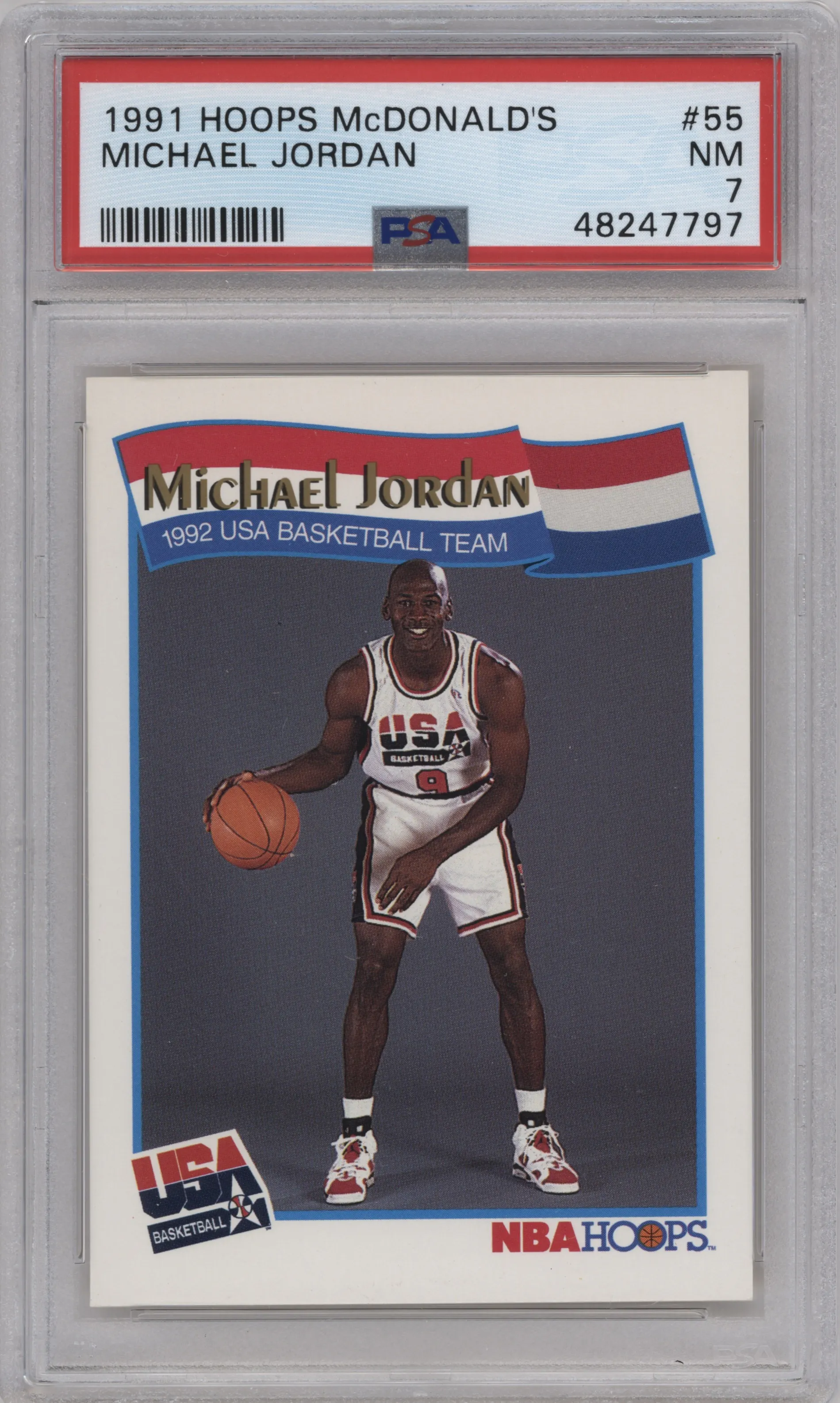 1991 NBA Hoops McDonald's Michael Jordan #55 PSA 7