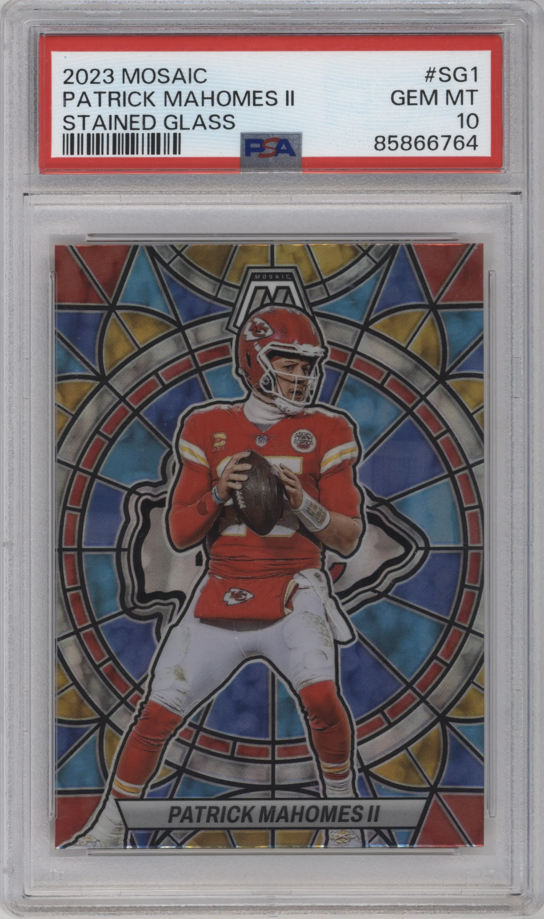 2023 Panini Mosaic Stained Glass Patrick Mahomes II #SG-1 PSA 10