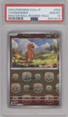 Charmander from the 2023 Pokemon SV JPN set featuring a Master Ball parallel graded by PSA and given an overall grade of 10.