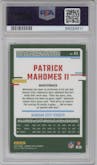Patrick Mahomes II from the 2023 Donruss Optic set featuring a Holo parallel graded by PSA and given an overall grade of 10.