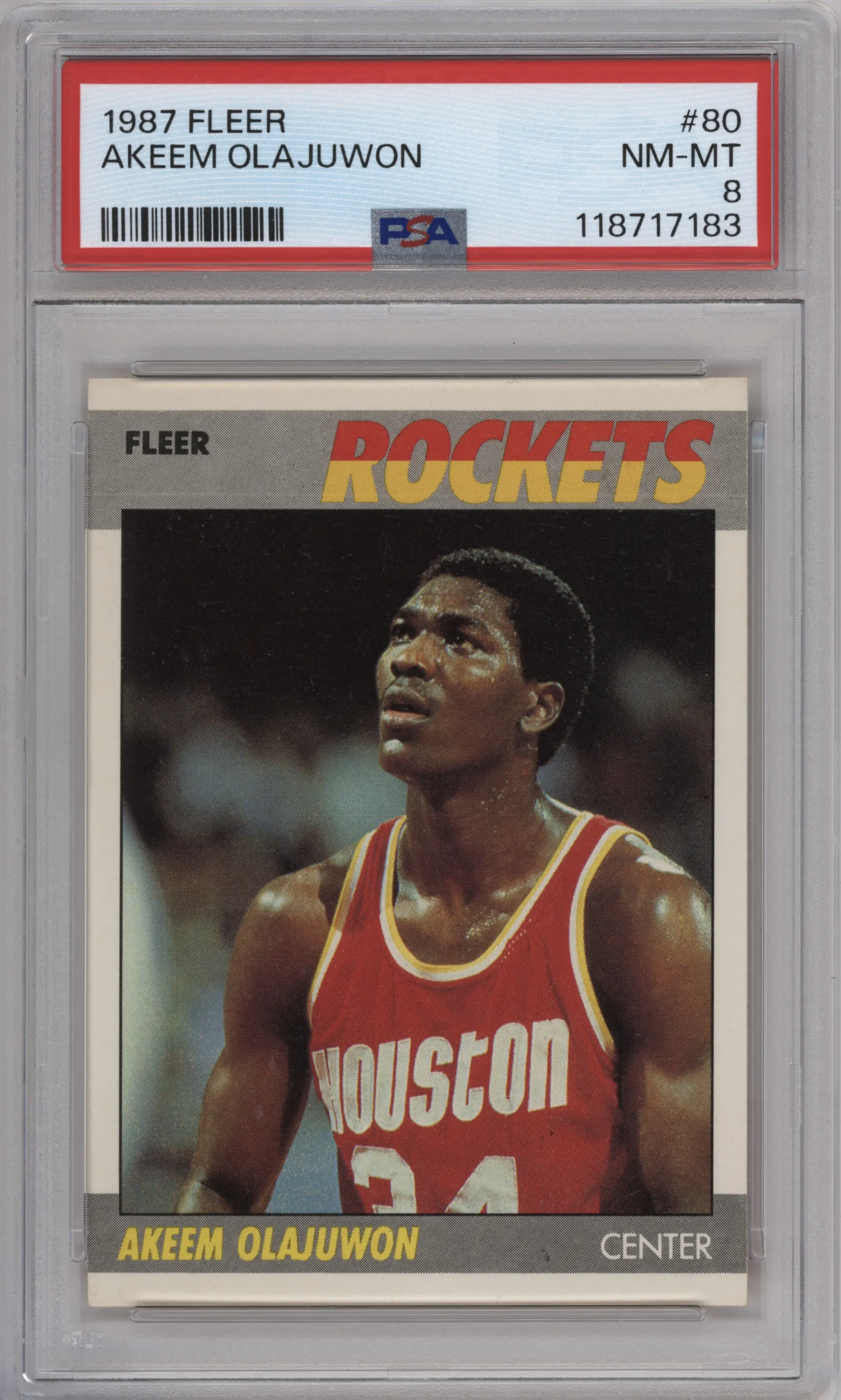 1987 Fleer Akeem Olajuwon PSA 8