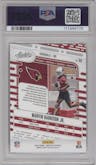 Marvin Harrison Jr. from the 2024 Panini Absolute set featuring a Red Squares parallel graded by PSA and given an overall grade of 10.