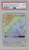 Greninja & Zoroark Gx from the 2019 Pokemon S&M  set graded by PSA and given an overall grade of 8.