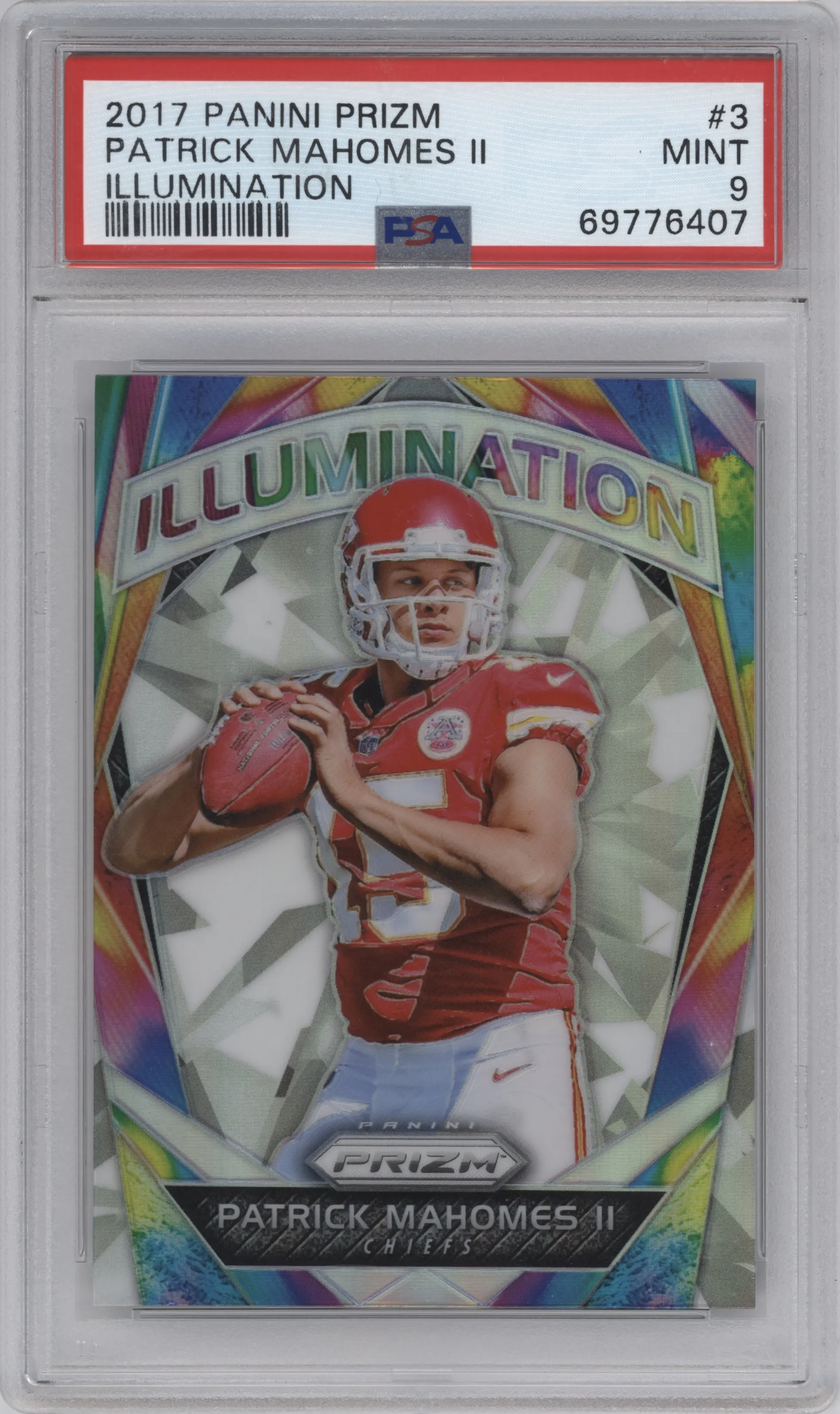 2017 Panini Prizm Illumination Patrick Mahomes II #3 PSA 9