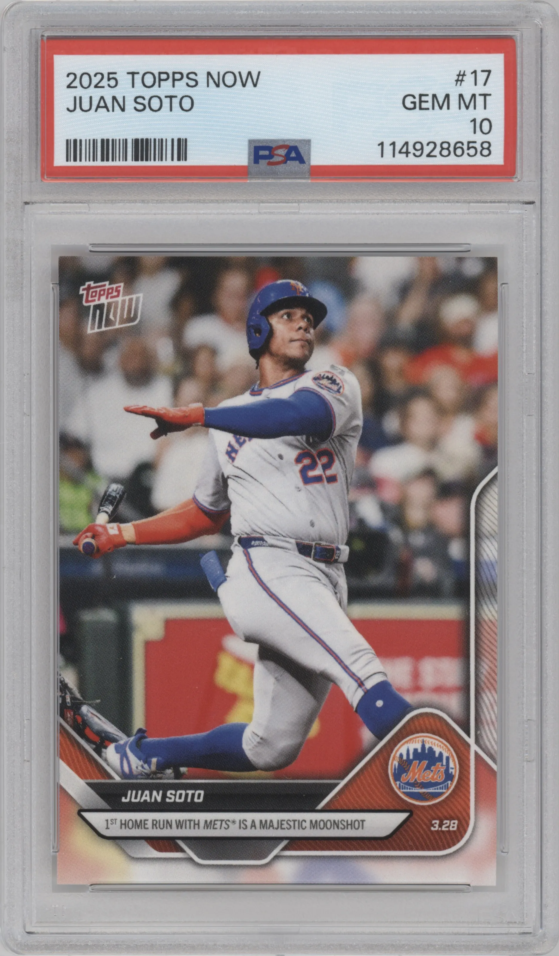 2025 Topps Now Juan Soto #17 PSA 10