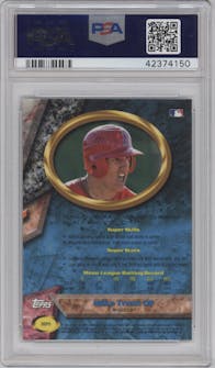 Mike Trout from the 2011 Bowman set graded by PSA and given an overall grade of 10.