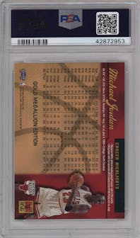 Michael Jordan from the 1998-99 Fleer Ultra set graded by PSA and given an overall grade of 10.