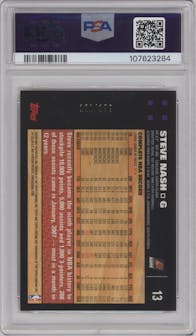 Steve Nash from the 2007-08 Topps Chrome set featuring a Orange Refractor parallel graded by PSA and given an overall grade of 9.
