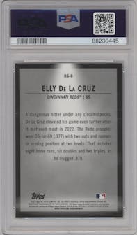 Elly De La Cruz from the 2023 Bowman  set graded by PSA and given an overall grade of 9.