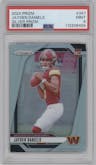 Jayden Daniels from the 2024 Panini Prizm set featuring a Silver Prizm parallel graded by PSA and given an overall grade of 9.