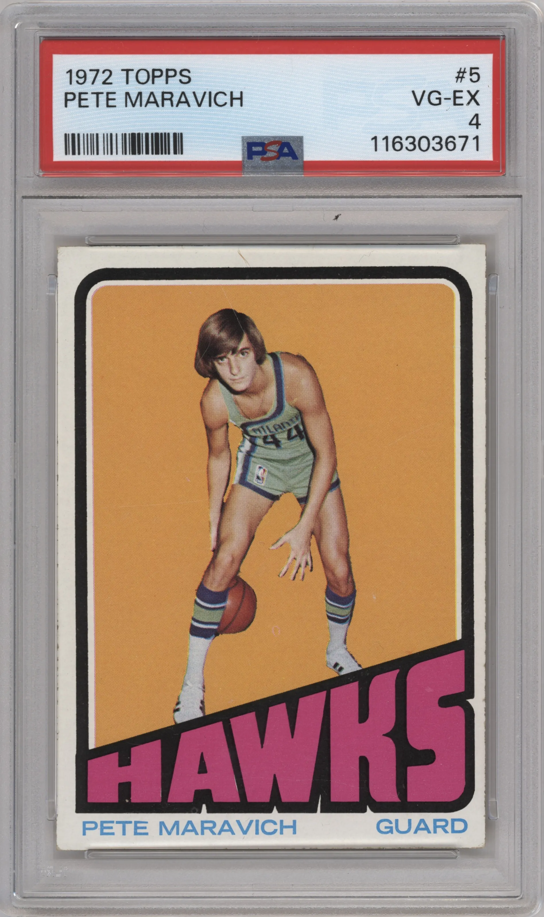 1972 Topps Basketball Pete Maravich #5 PSA 4