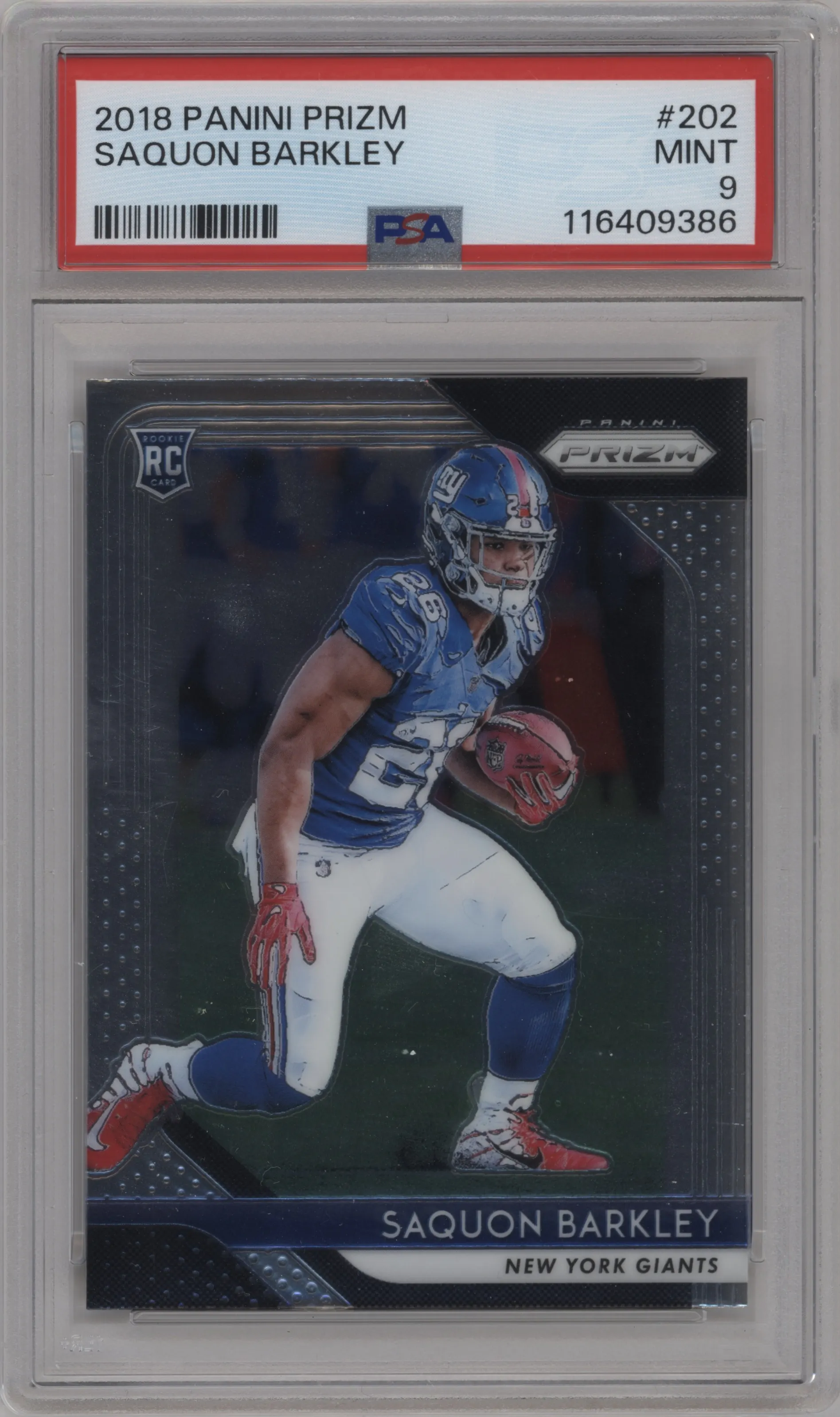 2018 Panini Prizm Saquon Barkley #202 PSA 9