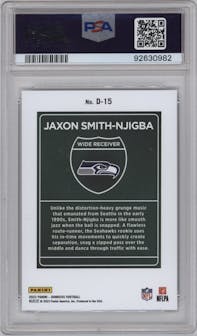 Jaxon Smith-Njigba from the 2023 Panini Donruss set graded by PSA and given an overall grade of 10.