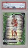 Bo Nix from the 2024 Panini Prizm set featuring a Neon Green Pulsar  parallel graded by PSA and given an overall grade of 10.