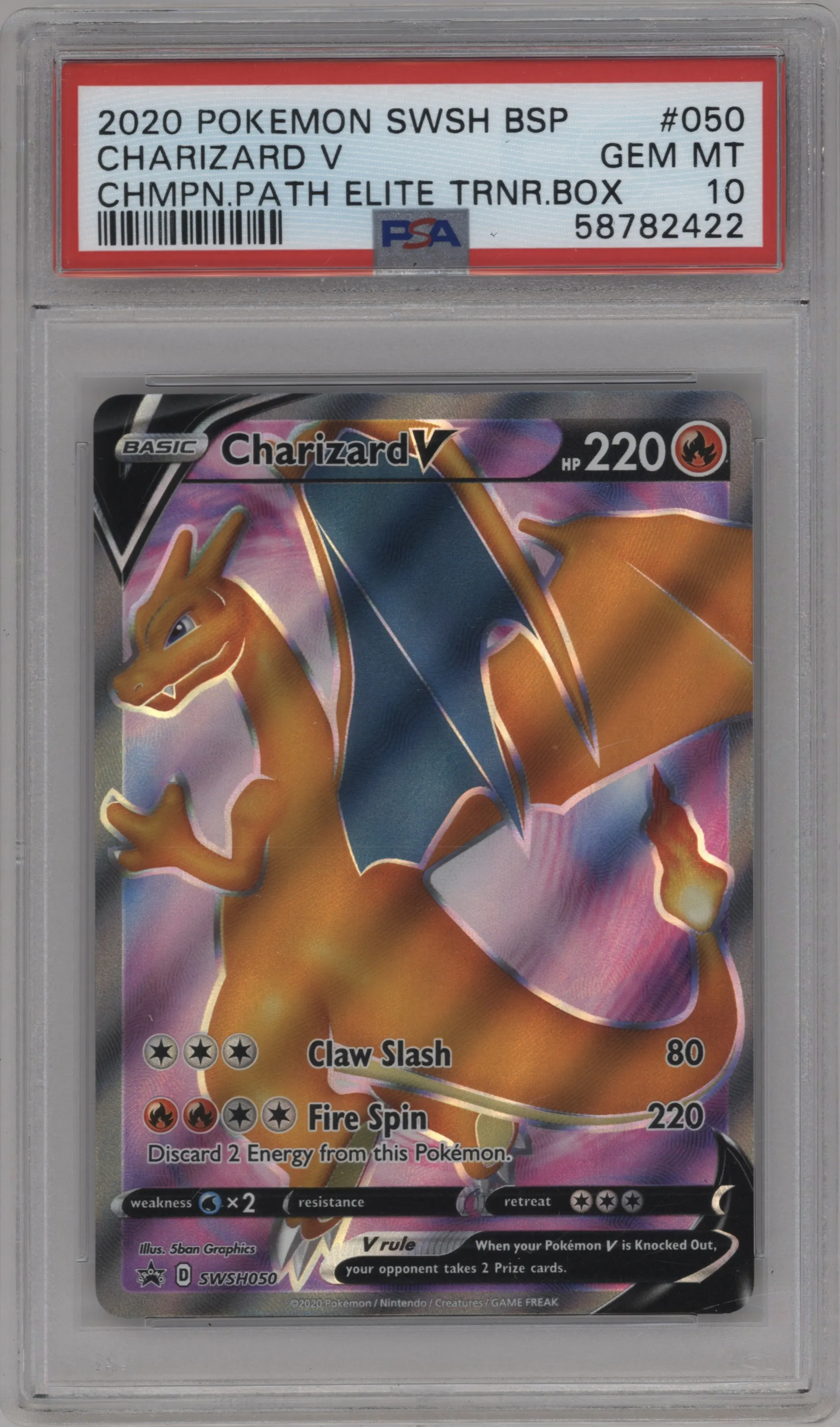 2020 Pokemon SWSH Charizard V Champion's Path ETB PSA 10