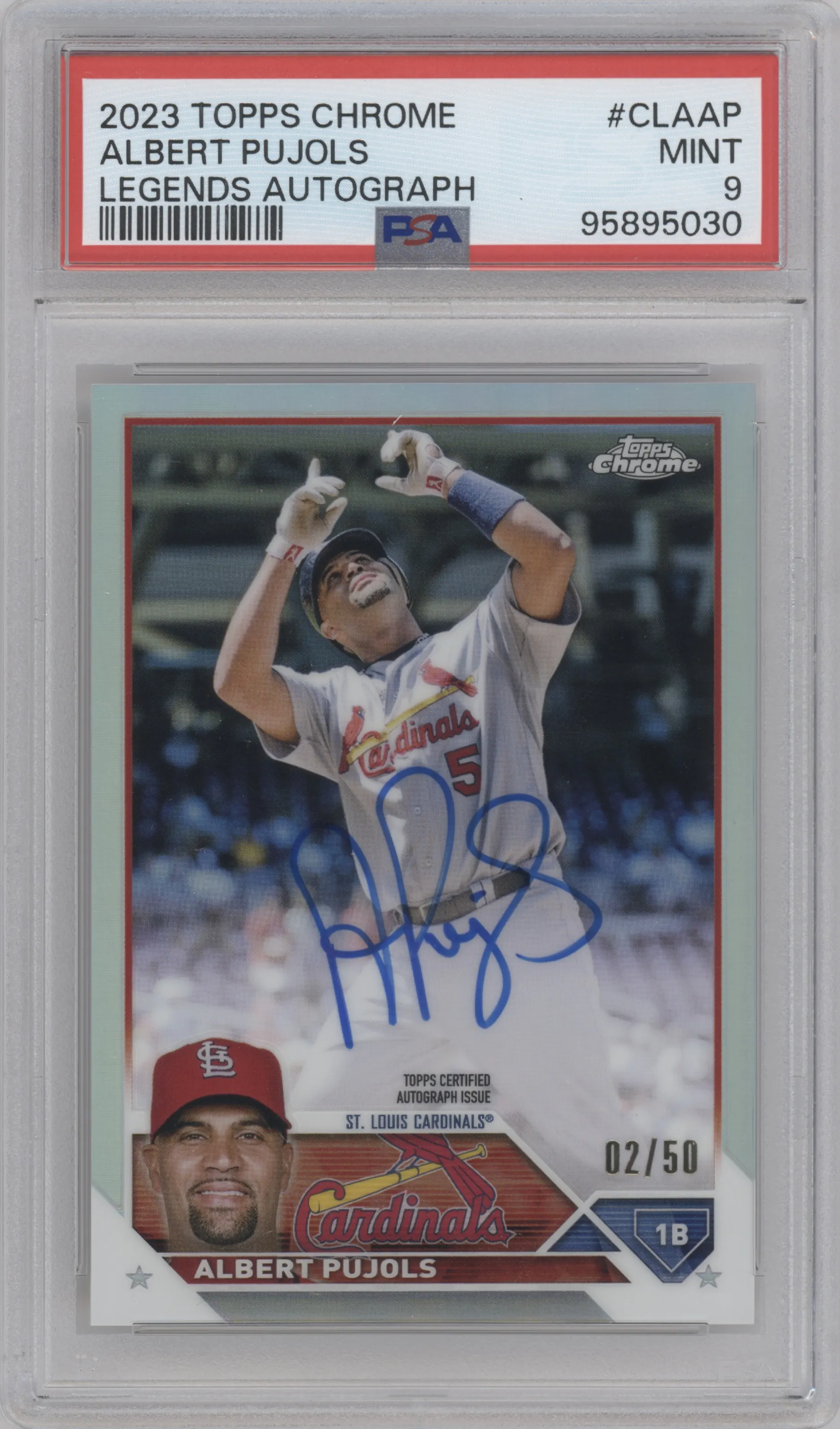2023 Topps Chrome Legends Auto Albert Pujols #CLA-AP PSA 9